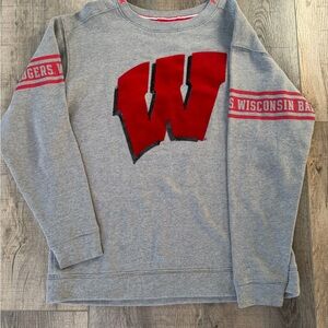 PINK Victoria's Secret Gray and Red Sweatshirt